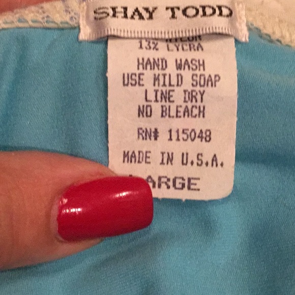 Shay Todd Baby Blue & White Seashell Swimsuit - Picture 5 of 7